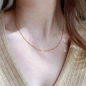 14k gold plated luxury minimalist necklace1