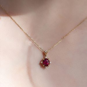 18k gold ruby necklace1