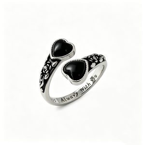 black agate heart shaped ring4