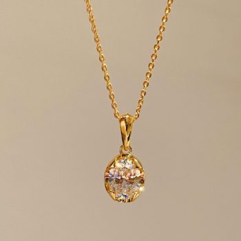 classic single diamond pigeon egg zircon necklace1
