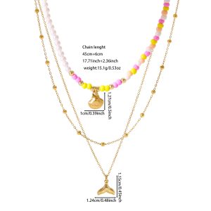 colored pearl multi layered stacked necklace4