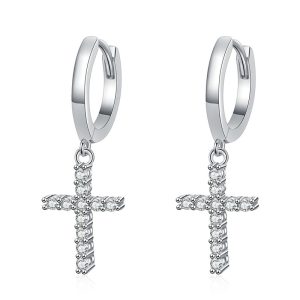 cross shaped earrings with sapphire pendants4