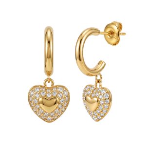 fashionable and elegant heart shaped earrings studded with diamonds3