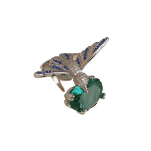 flash zirconium small bird oval ring3