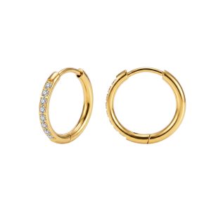 gold diamond studded simple and versatile earrings3