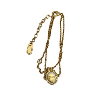 gold double layer oval diamond studded bracelet4