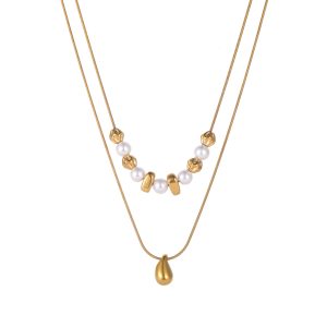 golden pearl waterdrop pendant4