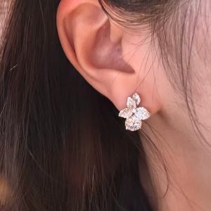 morganite flower shaped stud earrings2
