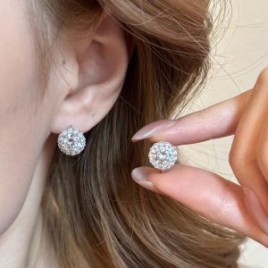 morganite sunflower stud earrings1