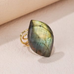 natural shimmer stone personality ring1