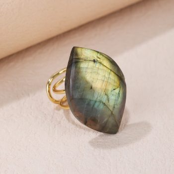 natural shimmer stone personality ring1