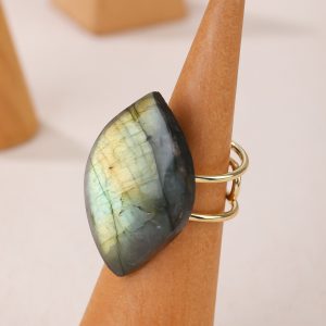 natural shimmer stone personality ring3