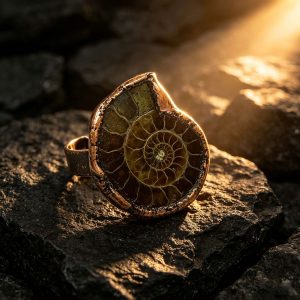 natural ammonite fossil ring4
