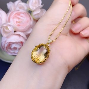 pure natural brazilian amber crystal pendant1