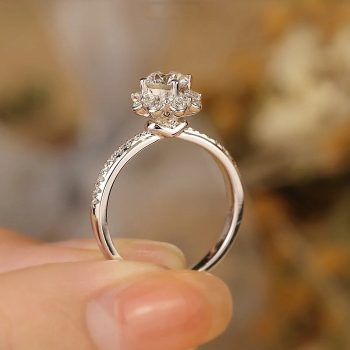 pure silver morganite girl's bouquet ring1