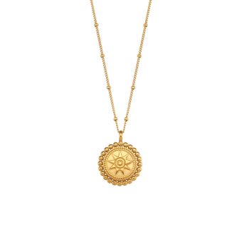 retro star disc pendant necklace3