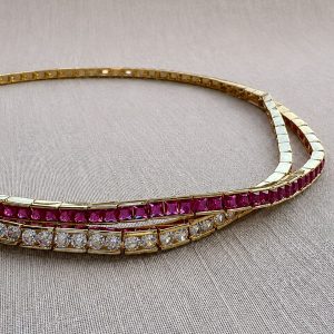 ruby colored zircon necklace4