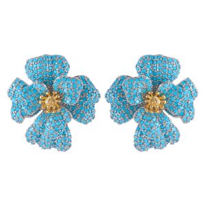 set with blue turquoise and tea flower stud earrings1