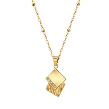simple and luxurious golden geometric necklace3