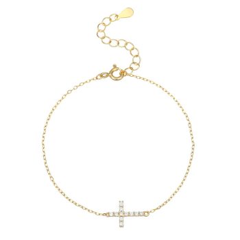 simple diamond encrusted cross bracelet1
