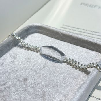 white crystal soft light hand accessory silver bead bracelet1