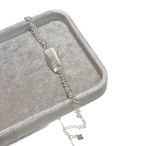 white crystal soft light hand accessory silver bead bracelet4
